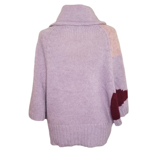 Vertigo Paris Printed Drawstring Cowl Neck Sweater Sz M - Picture 5 of 6